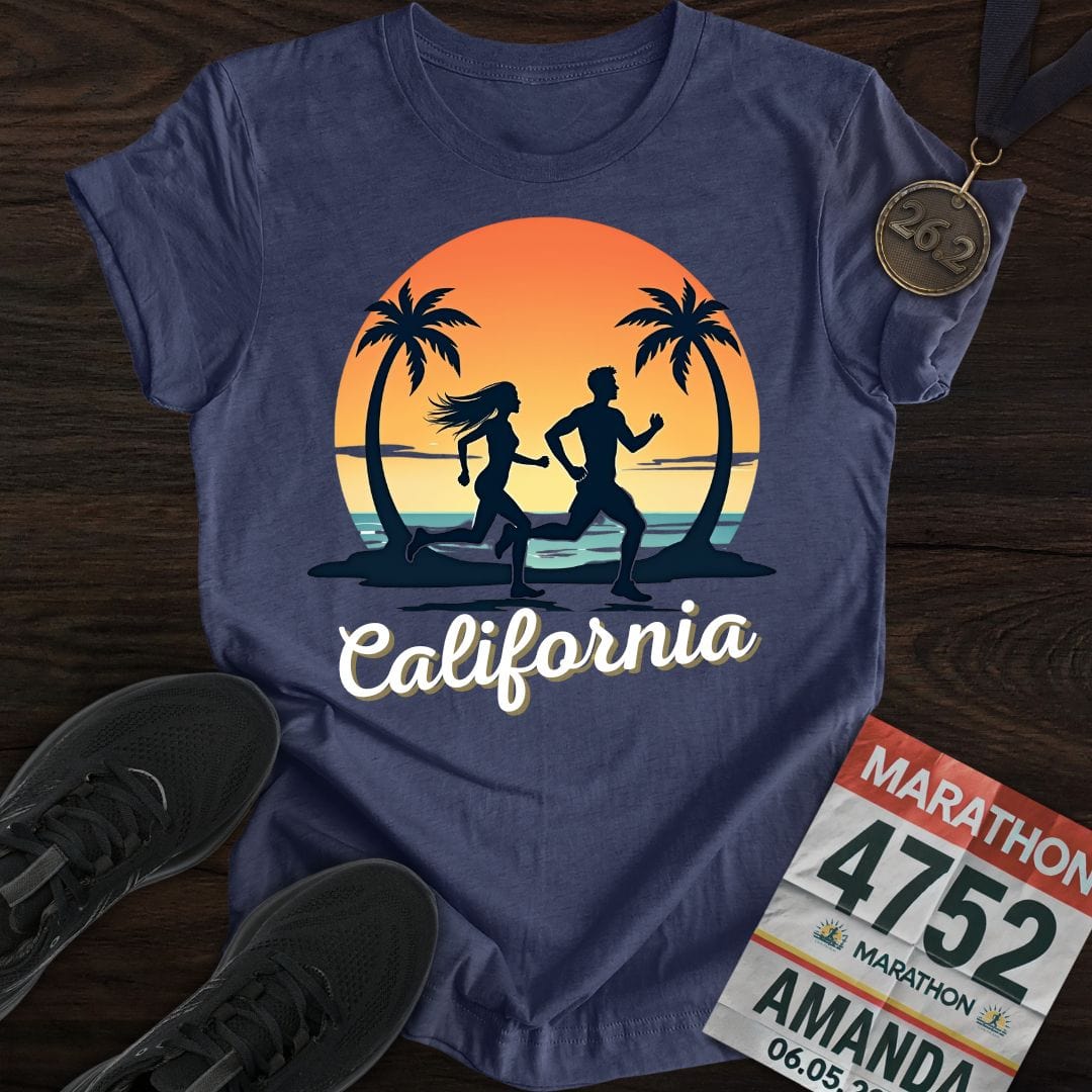Printify T-Shirt Heather Navy / S California Runner T-shirt