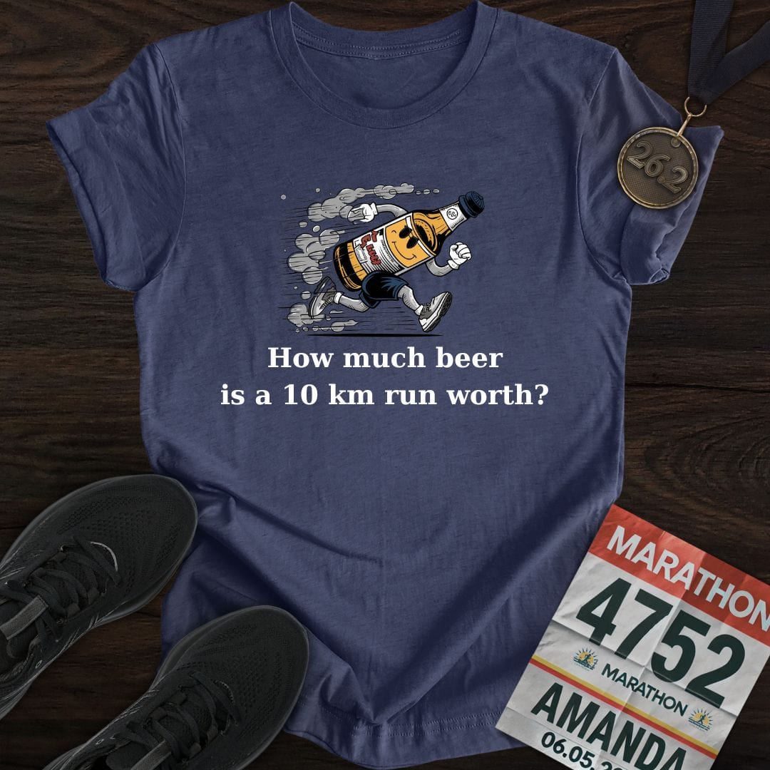 Printify T-Shirt Heather Navy / S Drink Beer Run 10KM T-Shirt