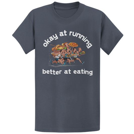 Printify T-Shirt Heather Navy / S Eating and Keep Running T-Shirt