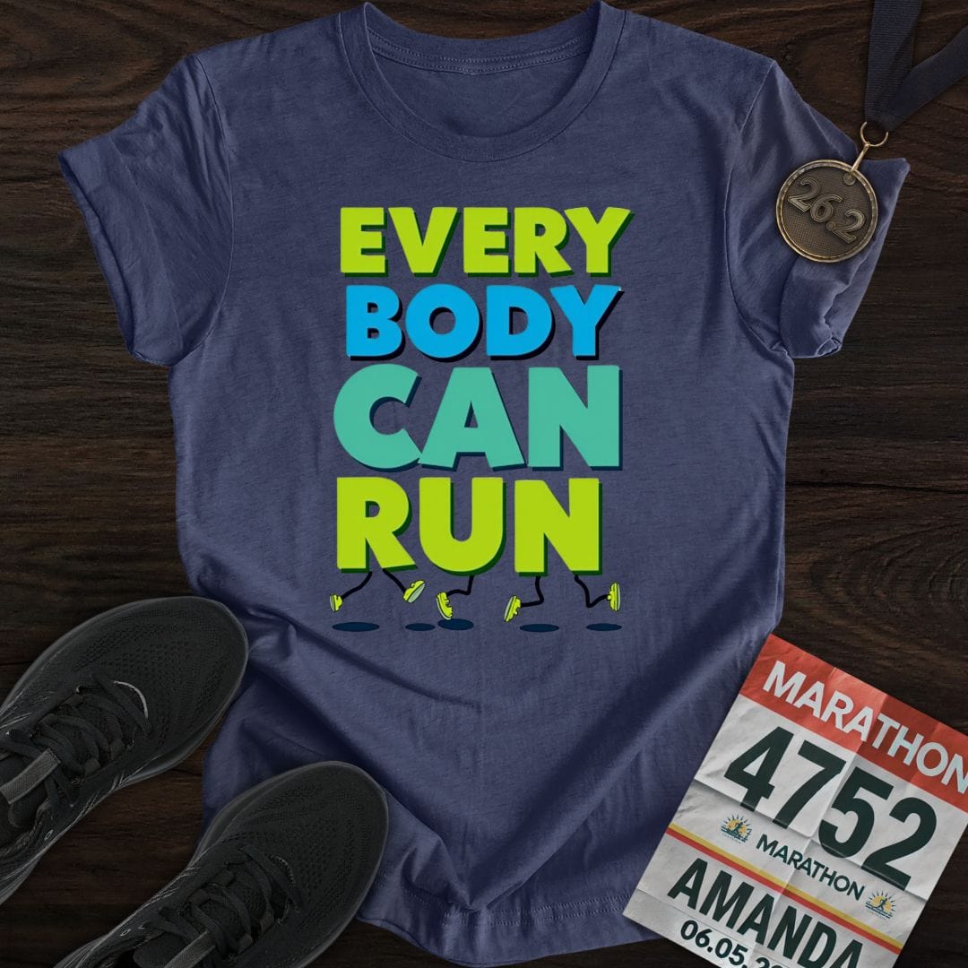 Printify T-Shirt Heather Navy / S Every Body Can Run T-shirt