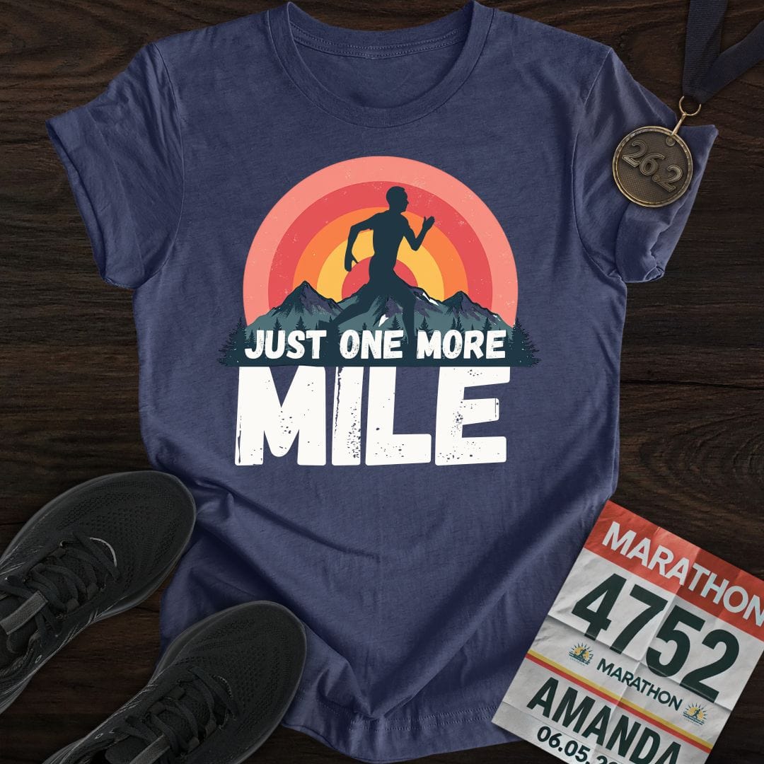 Printify T-Shirt Heather Navy / S Just One More Mile T-shirt