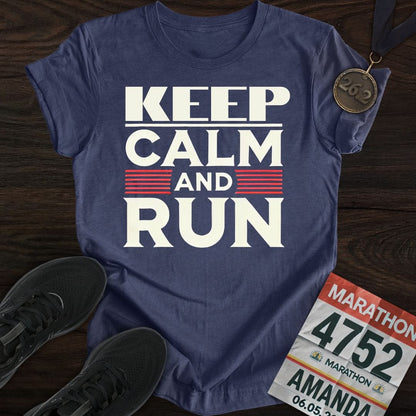 Printify T-Shirt Heather Navy / S Keep Calm and Run T-shirt