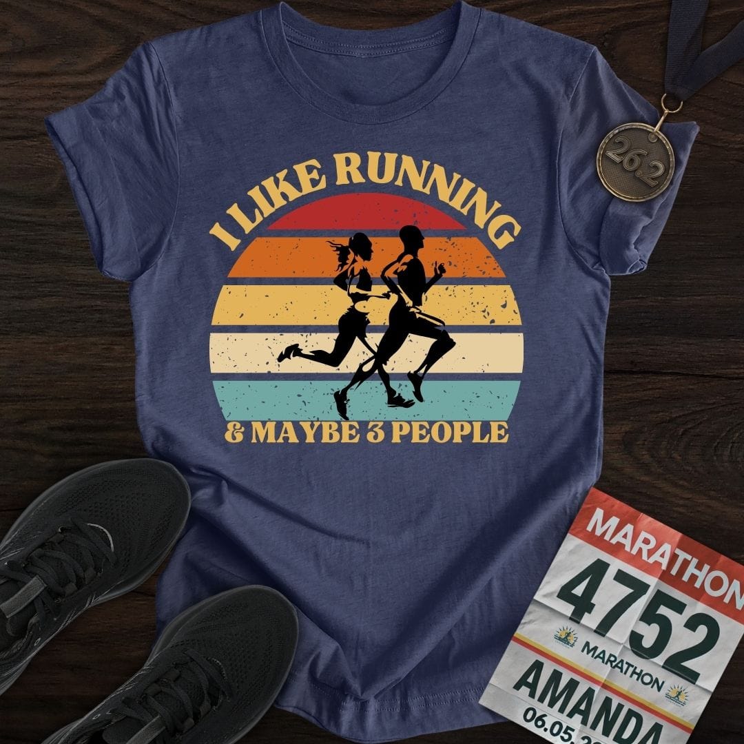 Printify T-Shirt Heather Navy / S Loving the Run, and a Few People T-shirt