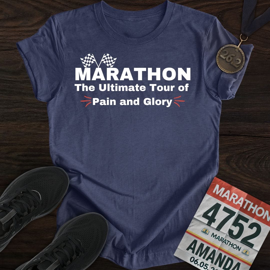 Printify T-Shirt Heather Navy / S Marathon: Pain&Glory T-shirt