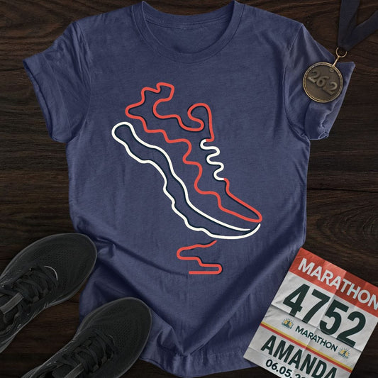 Printify T-Shirt Heather Navy / S Marathon Route T-Shirt