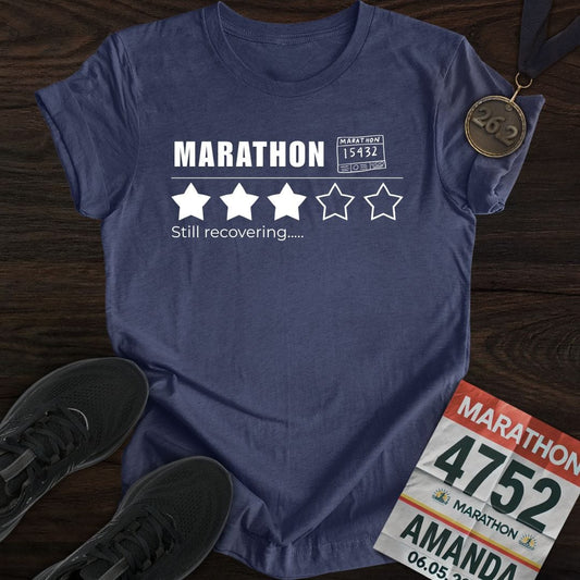 Printify T-Shirt Heather Navy / S Marathon Score: Still Recovering T-shirt