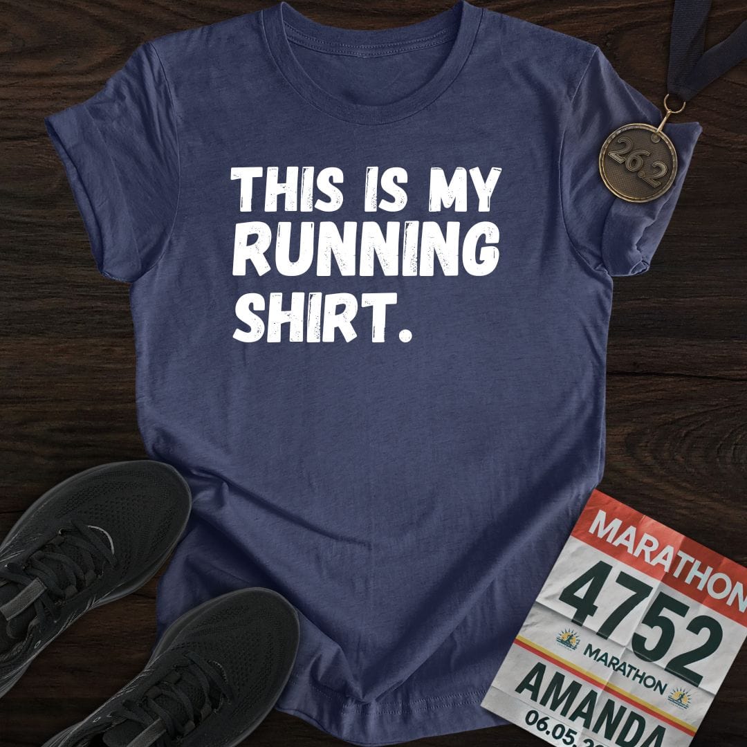 Printify T-Shirt Heather Navy / S My Running Shirt T-shirt