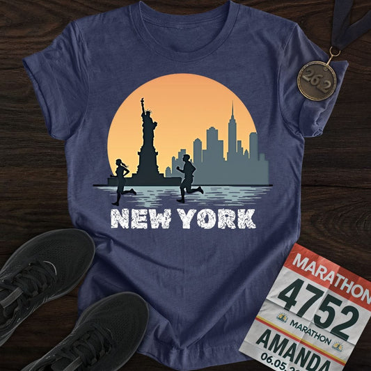 Printify T-Shirt Heather Navy / S New York Runner T-shirt