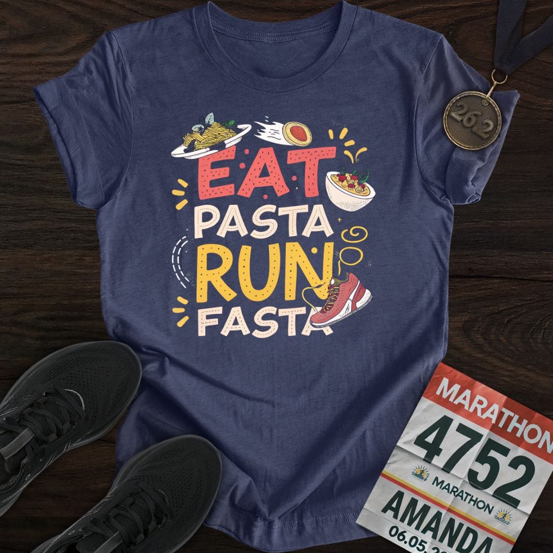 Printify T-Shirt Heather Navy / S Pasta or Fasta T-shirt