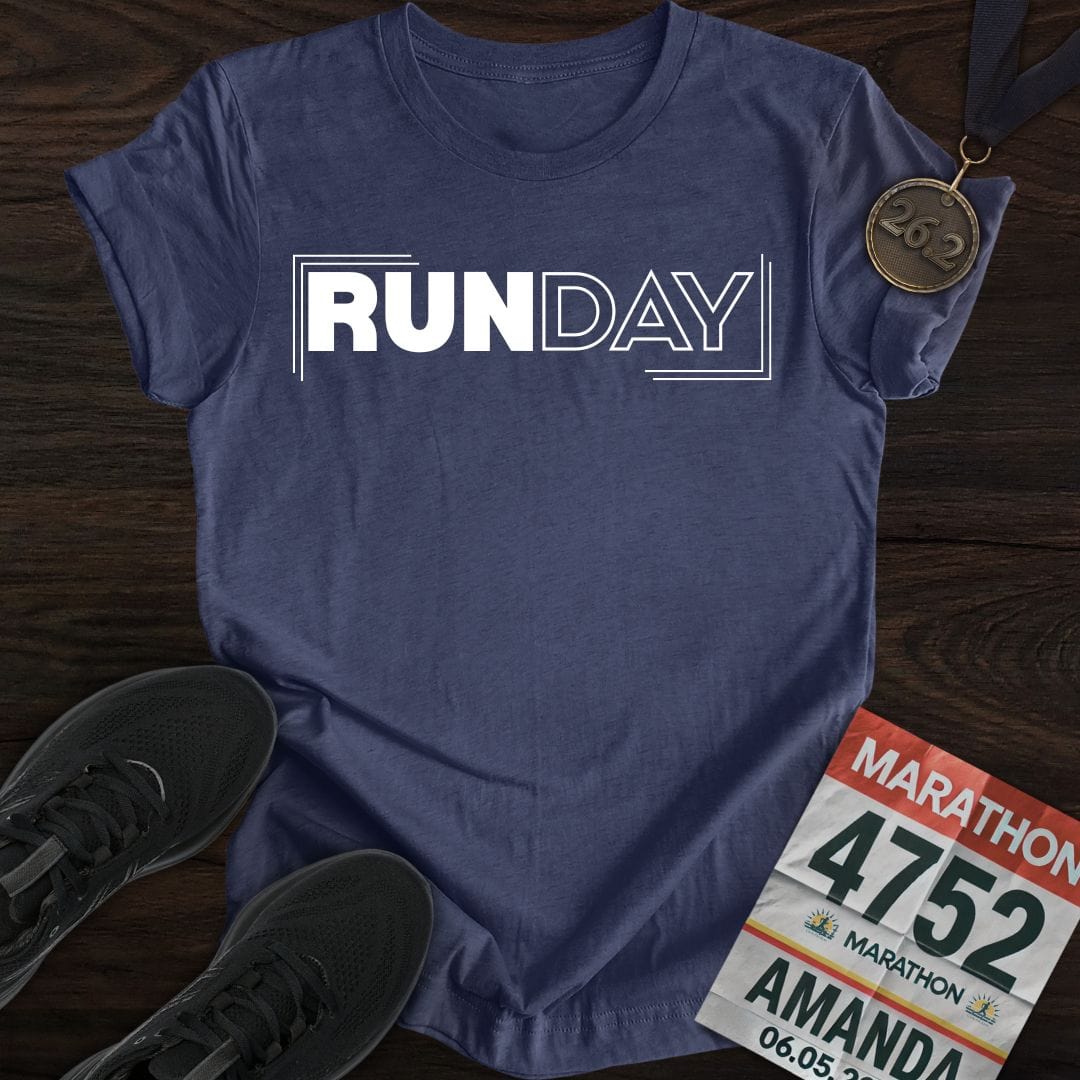 Printify T-Shirt Heather Navy / S Run Day T-shirt