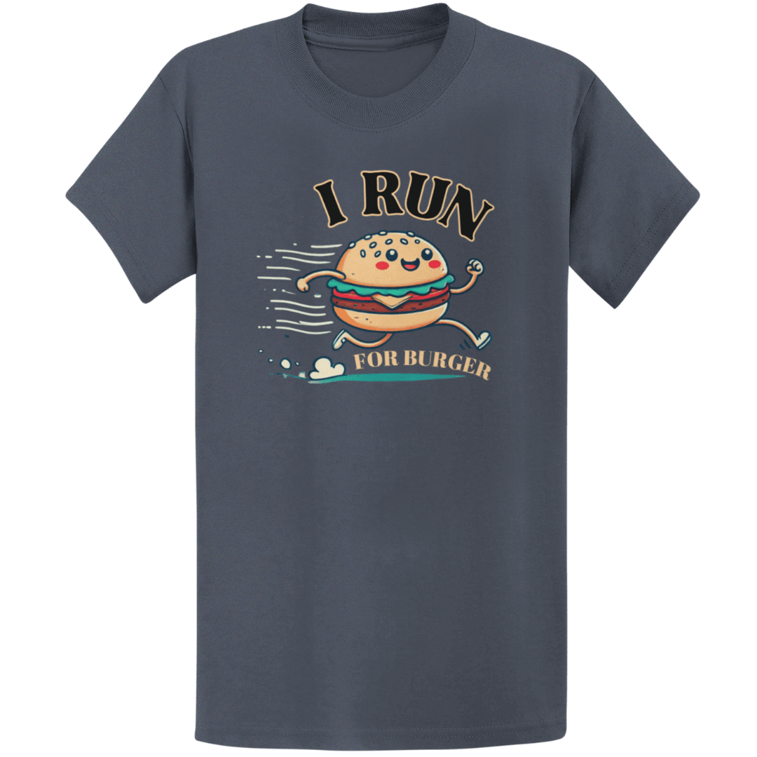 Printify T-Shirt Heather Navy / S Run For Burger T-Shirt