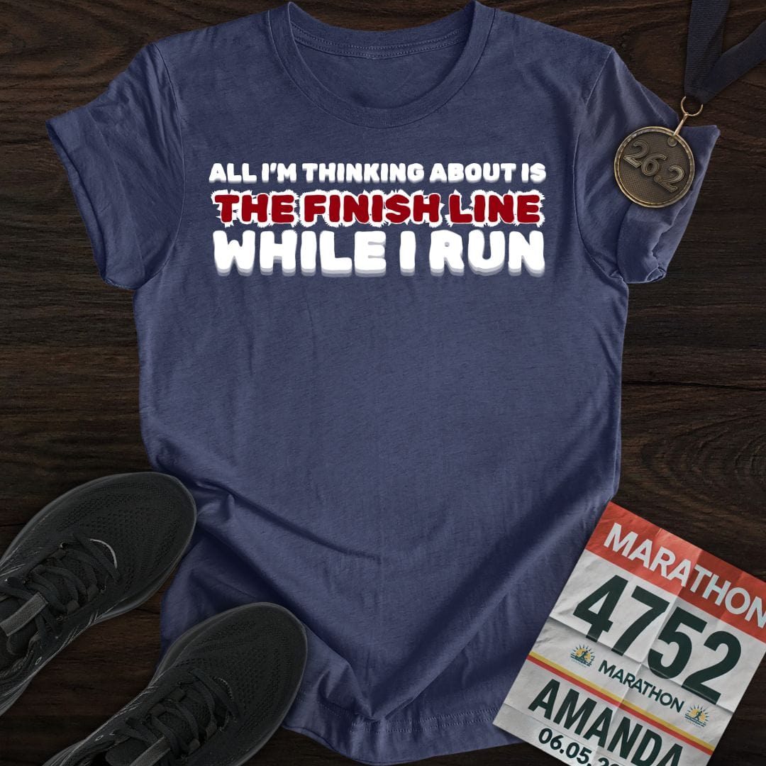 Printify T-Shirt Heather Navy / S Run For The Finish T-shirt
