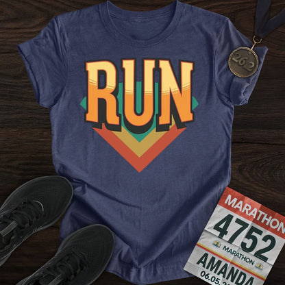 Printify T-Shirt Heather Navy / S Run Strong T-shirt
