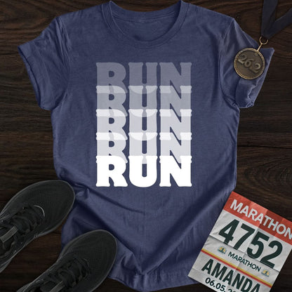 Printify T-Shirt Heather Navy / S Run T-Shirt
