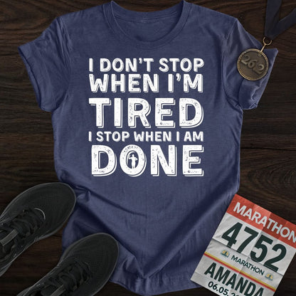 Printify T-Shirt Heather Navy / S Run ‘Til It’s Done T-shirt