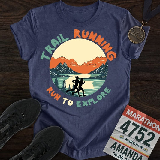 Printify T-Shirt Heather Navy / S Run To Explore T-shirt