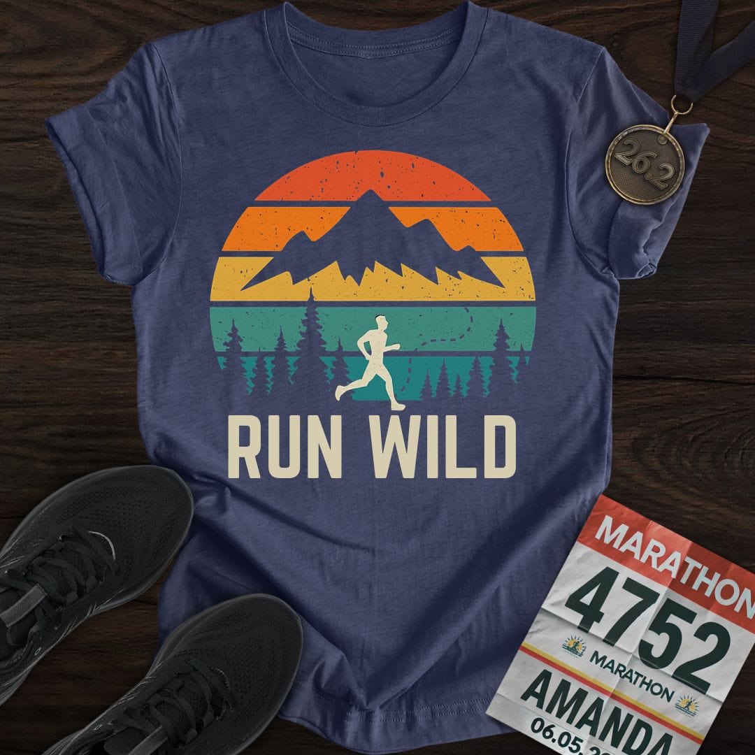 Printify T-Shirt Heather Navy / S Run Wild T-shirt