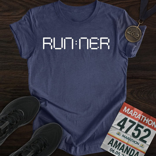 Printify T-Shirt Heather Navy / S Runner O'Clock T-shirt