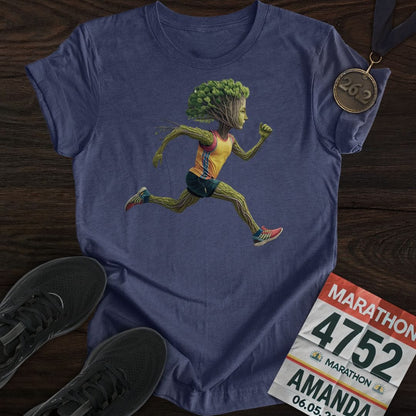 Printify T-Shirt Heather Navy / S Runner Tree T-Shirt