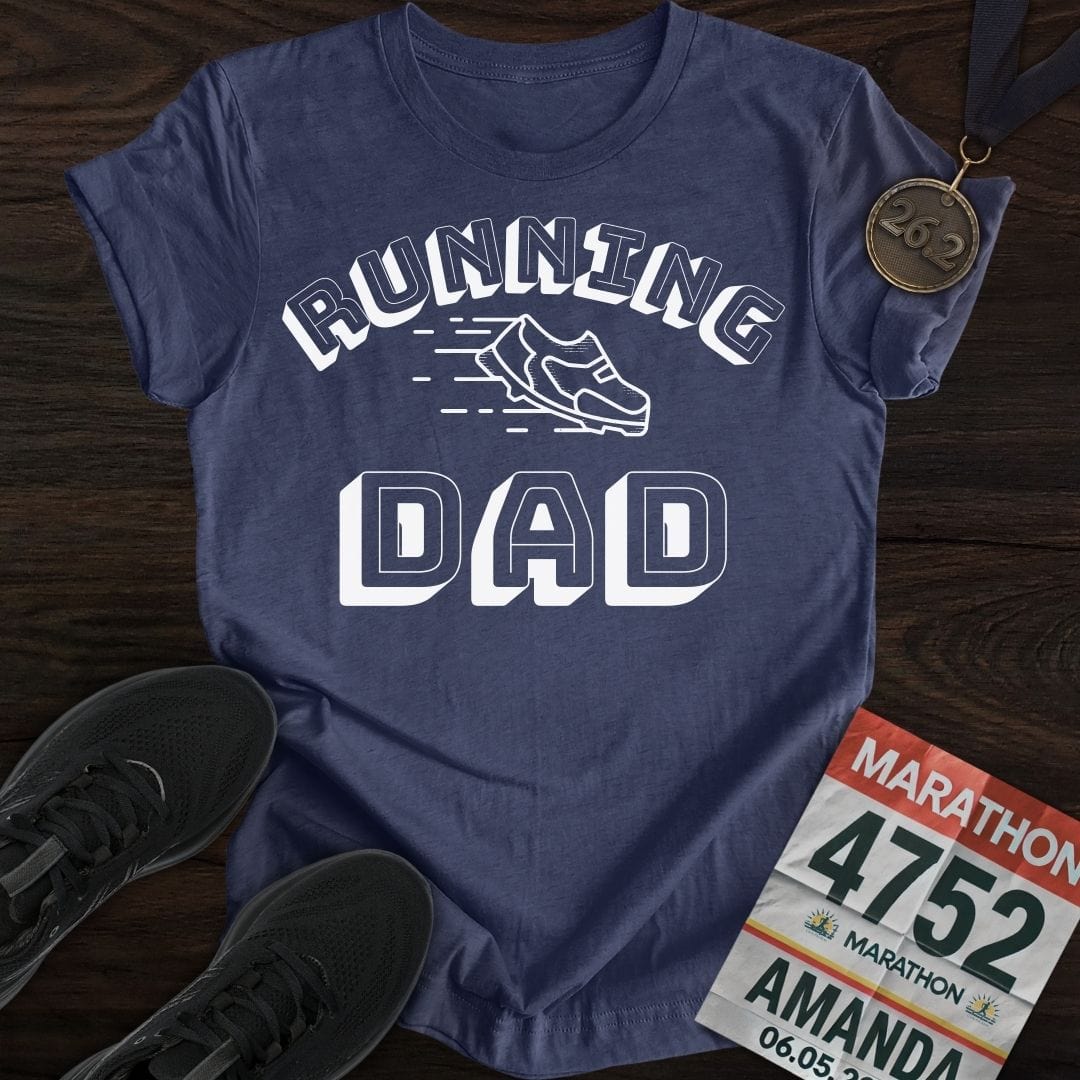 Printify T-Shirt Heather Navy / S Running Dad T-Shirt