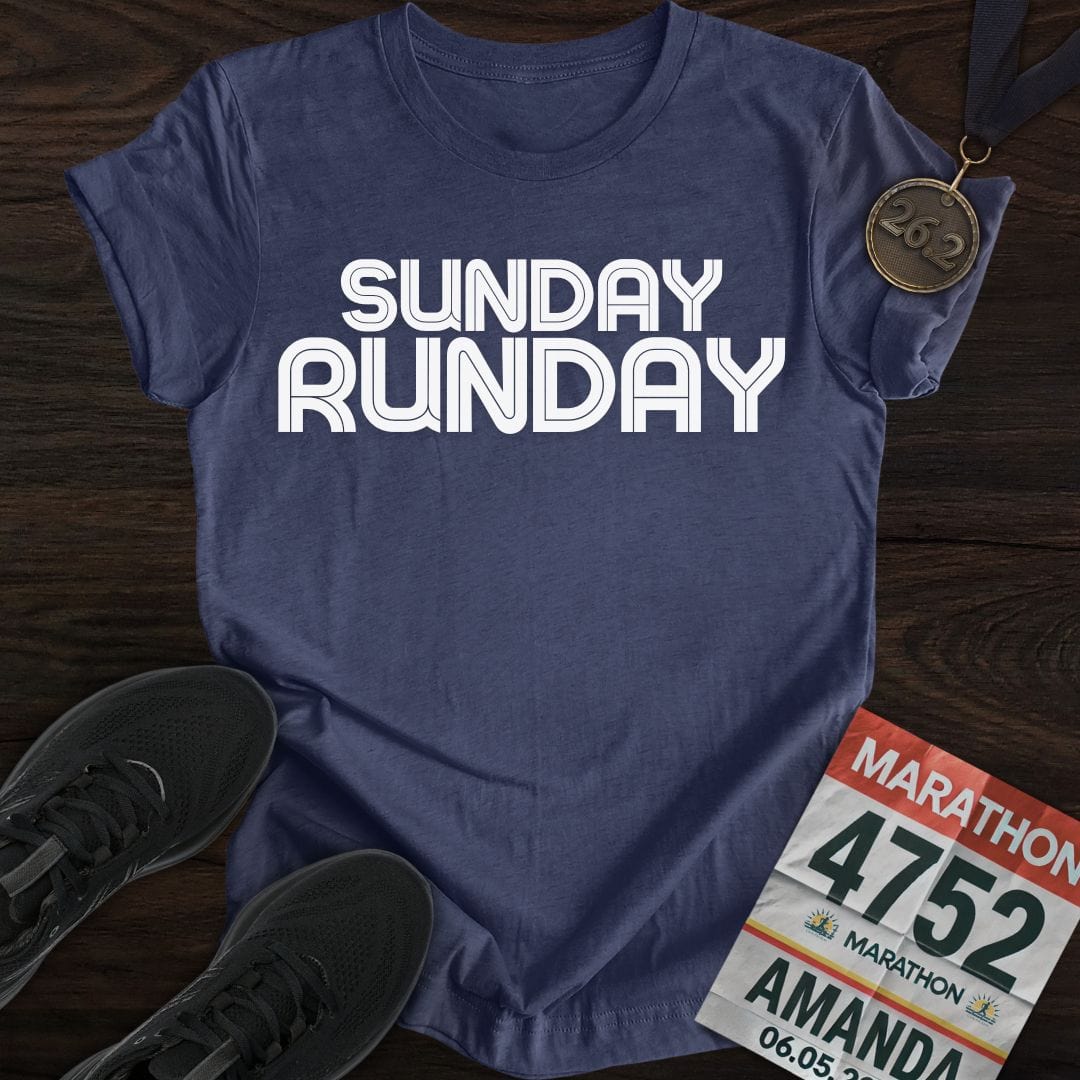 Printify T-Shirt Heather Navy / S Sunday Run day T-Shirt