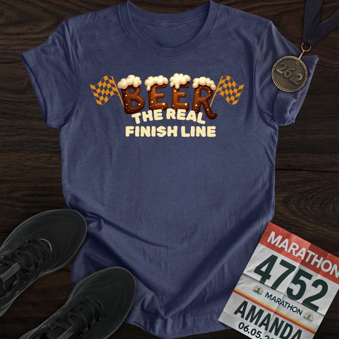 Printify T-Shirt Heather Navy / S The Real Finish Line T-shirt