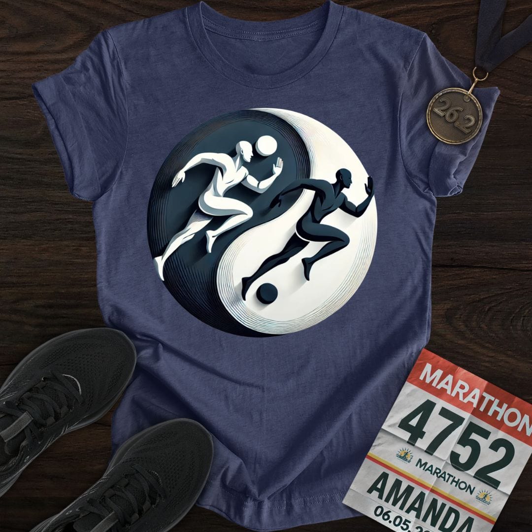 Printify T-Shirt Heather Navy / S Yin Yang Runner T-shirt