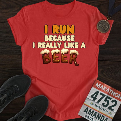 Printify T-Shirt Heather Red / S Beer Miles T-shirt