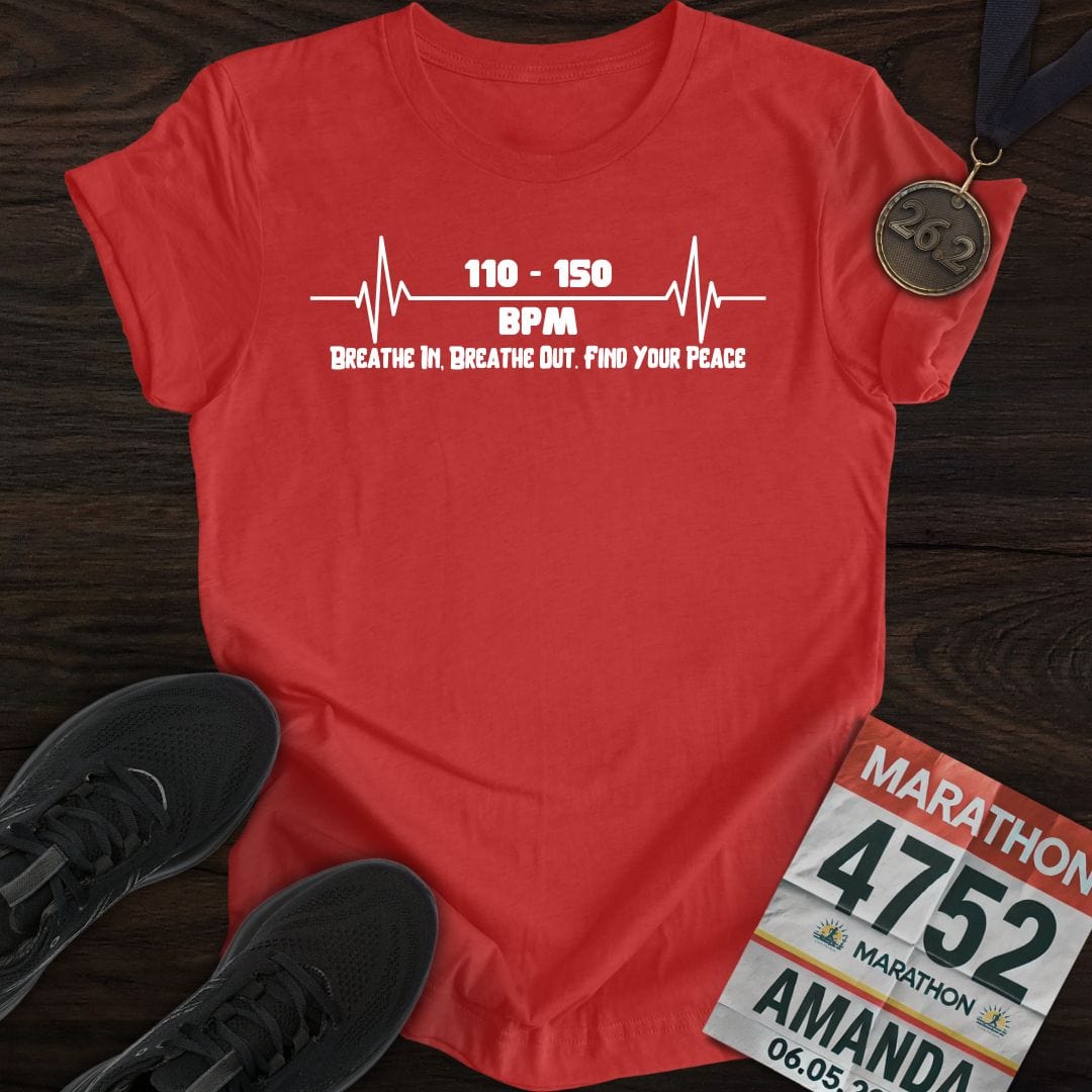 Printify T-Shirt Heather Red / S Breathe In, Breathe Out. Find Your Peace T-shirt