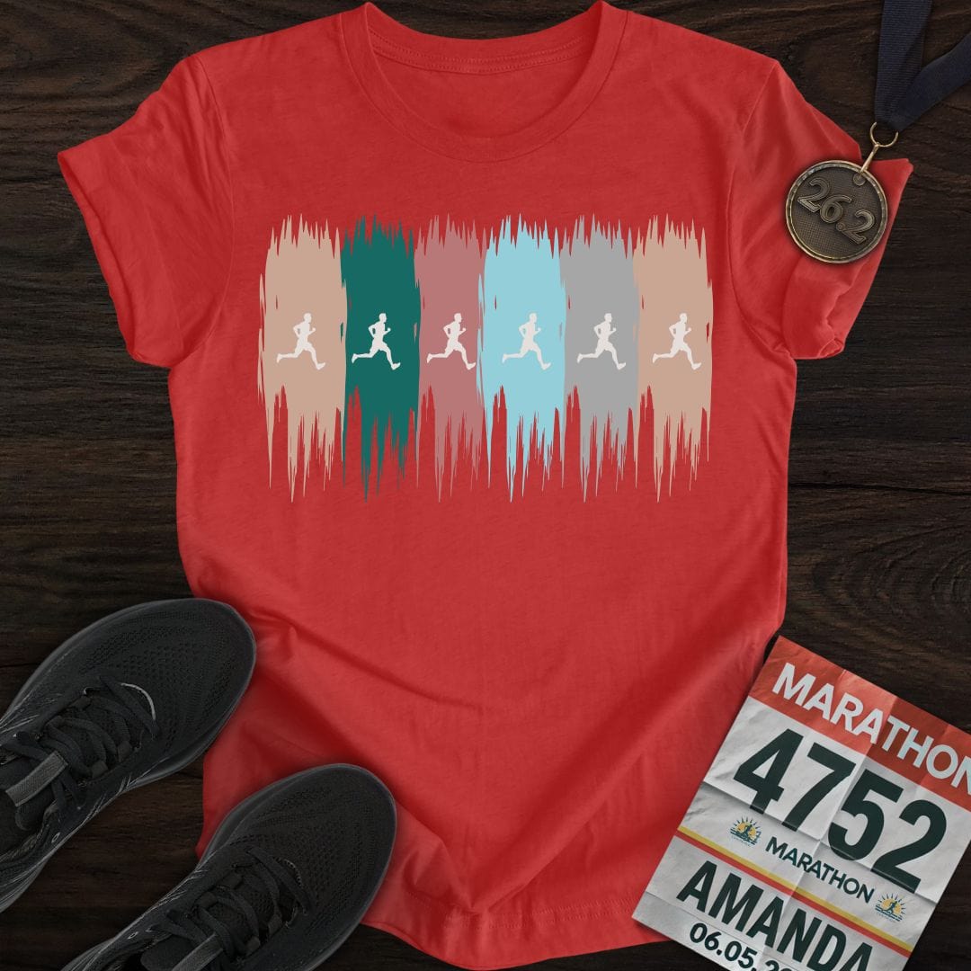 Printify T-Shirt Heather Red / S Colorful Runner T-Shirt