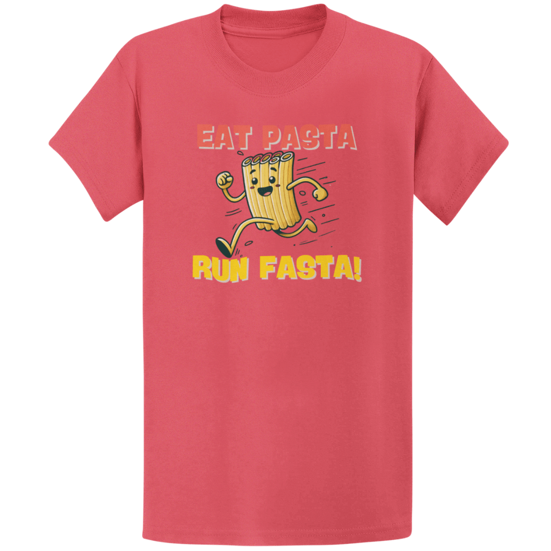 Printify T-Shirt Heather Red / S Eat Pasta Run Fasta T-Shirt