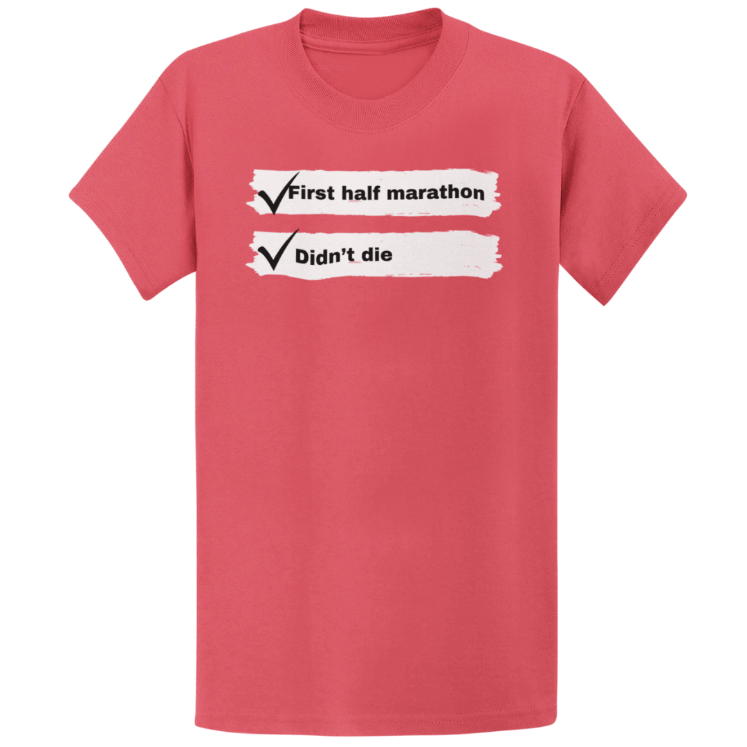 Printify T-Shirt Heather Red / S First Half Marathon T-Shirt