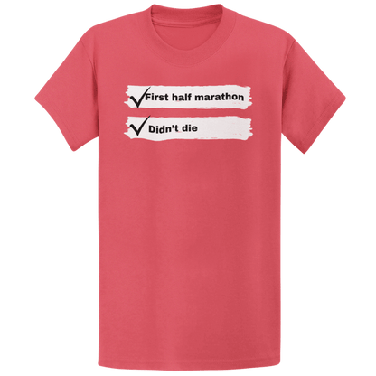 Printify T-Shirt Heather Red / S First Half Marathon T-Shirt