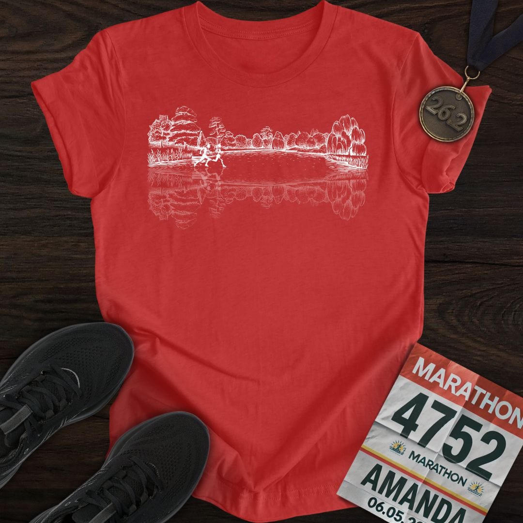 Printify T-Shirt Heather Red / S Forest Running T-shirt