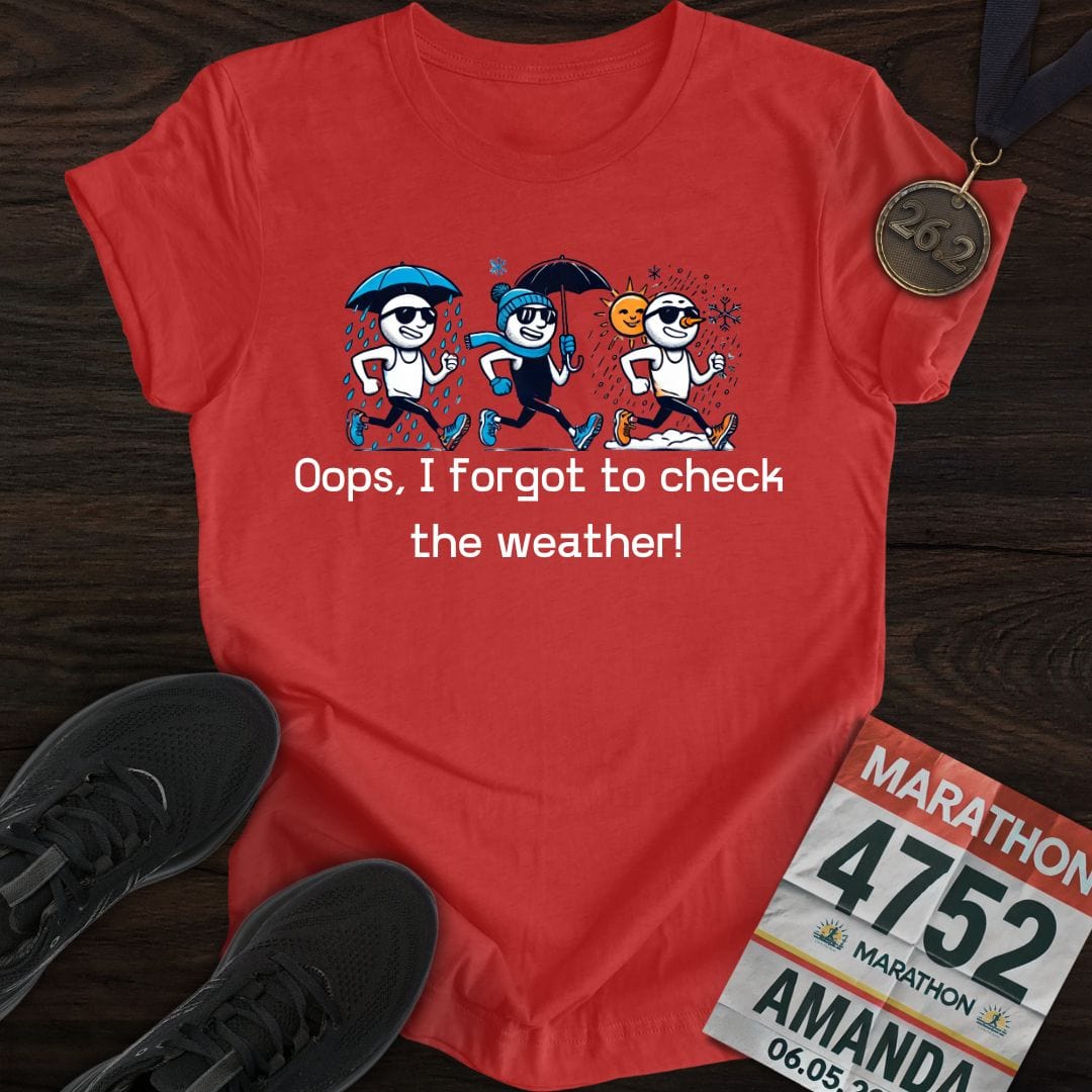 Printify T-Shirt Heather Red / S Forgot the Weather T-Shirt