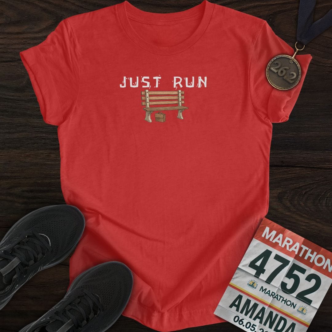 Printify T-Shirt Heather Red / S Just Run, Like Forrest T-shirt