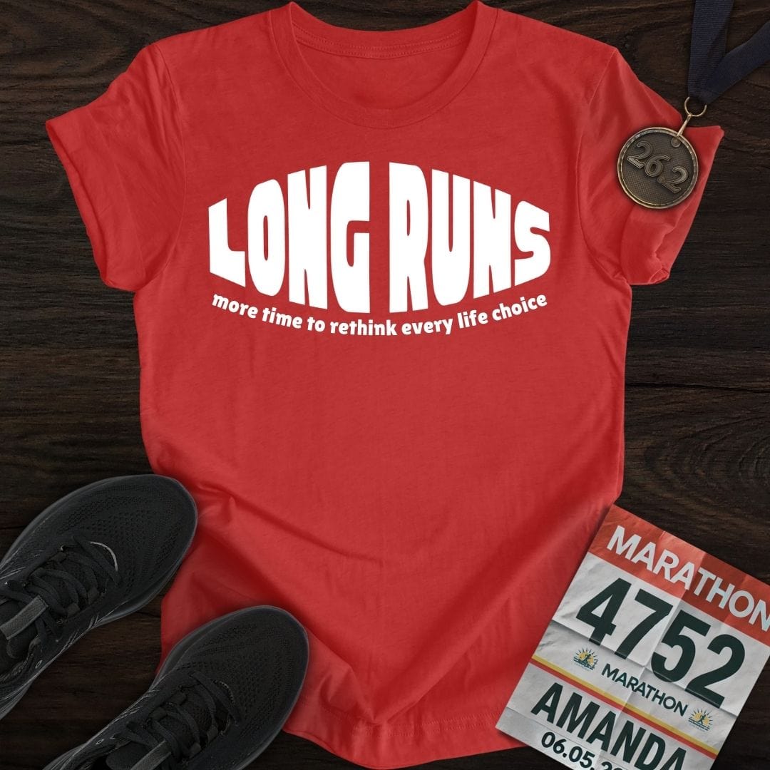 Printify T-Shirt Heather Red / S Long Runs T-shirt