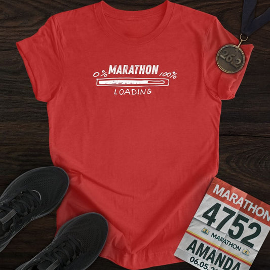Printify T-Shirt Heather Red / S Marathon Loading T-Shirt