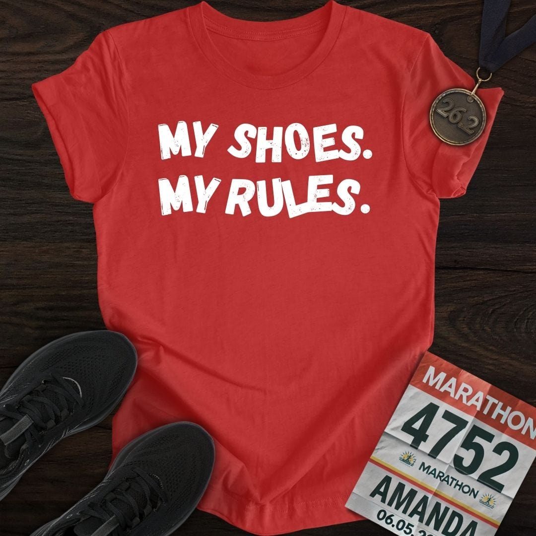 Printify T-Shirt Heather Red / S My Shoes My Rules T-shirt