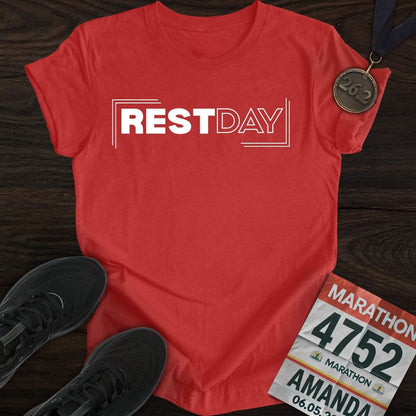 Printify T-Shirt Heather Red / S Rest Day T-shirt