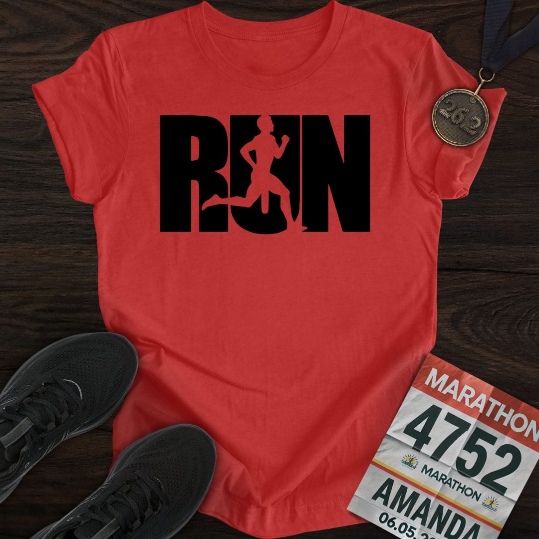 Printify T-Shirt Heather Red / S Run Boy T-shirt