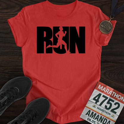 Printify T-Shirt Heather Red / S Run Boy T-shirt