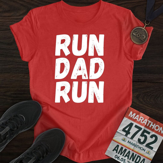 Printify T-Shirt Heather Red / S Run Dad Run -2- T-shirt