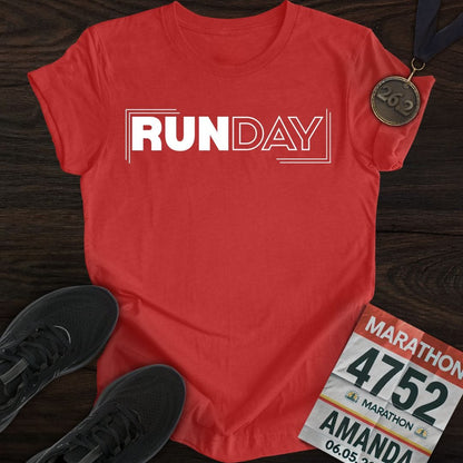 Printify T-Shirt Heather Red / S Run Day T-shirt
