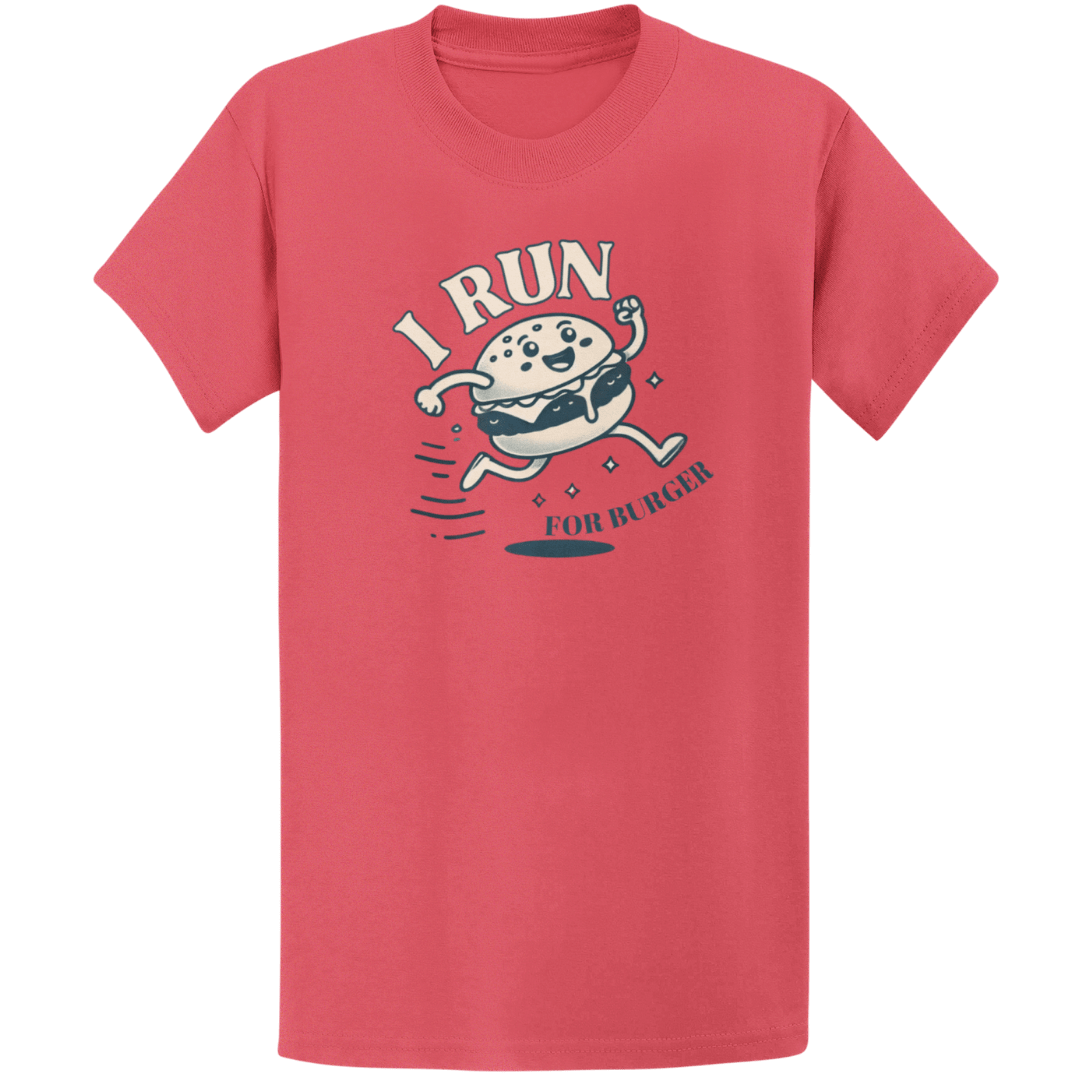 Printify T-Shirt Heather Red / S Run For Burger T-Shirt