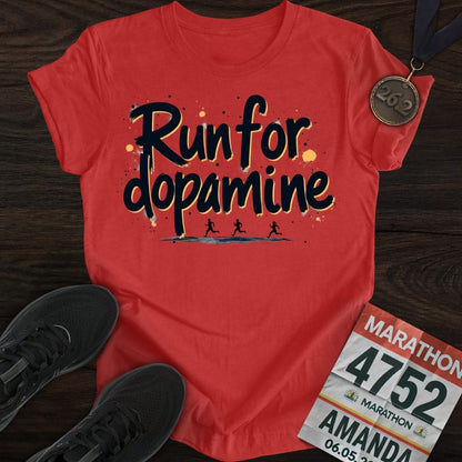 Printify T-Shirt Heather Red / S Run For Dopamine -2- T-shirt