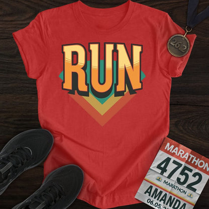 Printify T-Shirt Heather Red / S Run Strong T-shirt