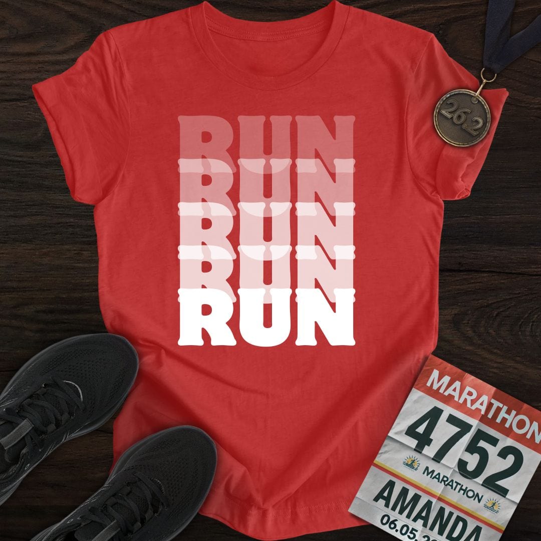 Printify T-Shirt Heather Red / S Run T-Shirt
