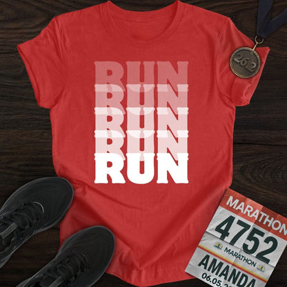 Printify T-Shirt Heather Red / S Run T-Shirt