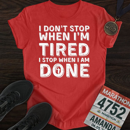 Printify T-Shirt Heather Red / S Run ‘Til It’s Done T-shirt